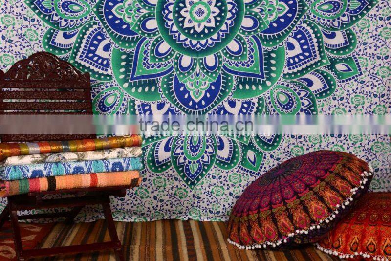 Ethnic Psychedelic Indian Ombre Mandala Lotus Wall Art Hippie Bohemian Wall Hanging Tapestry