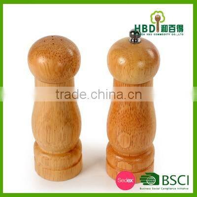 Durable desing bamboo pepper grinder/wooden salt grinder