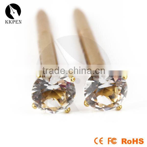 Gift Customized logo Promotional crystal ball pen with crystal on top