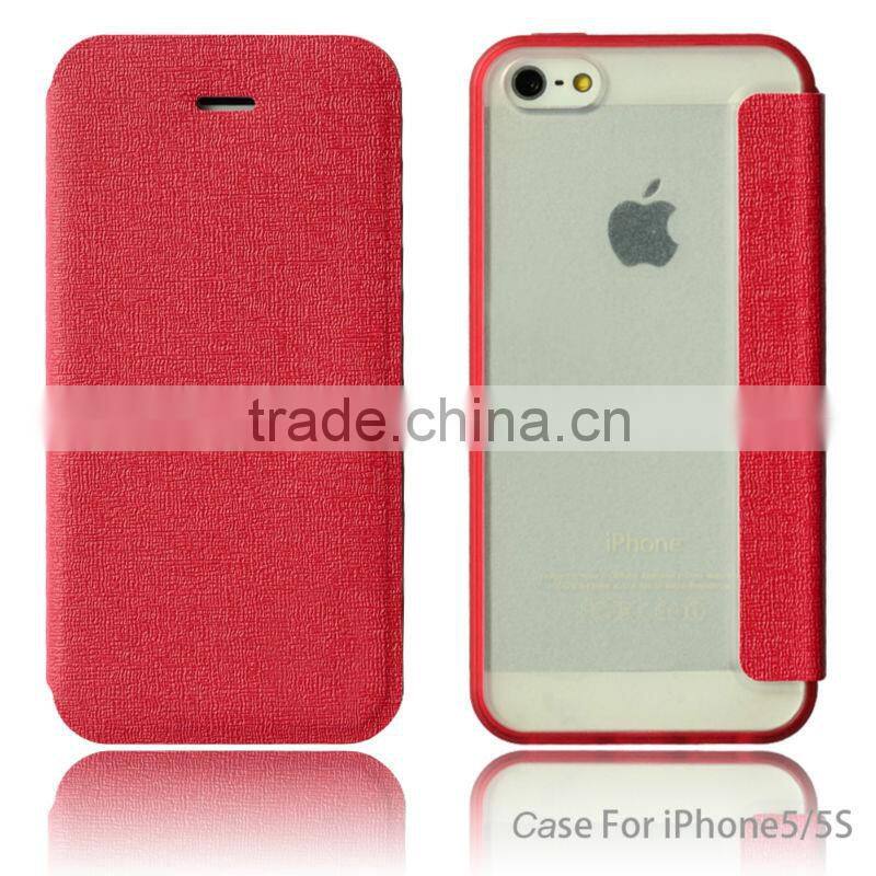 2014 solid color book type smartphone case for iphone 5