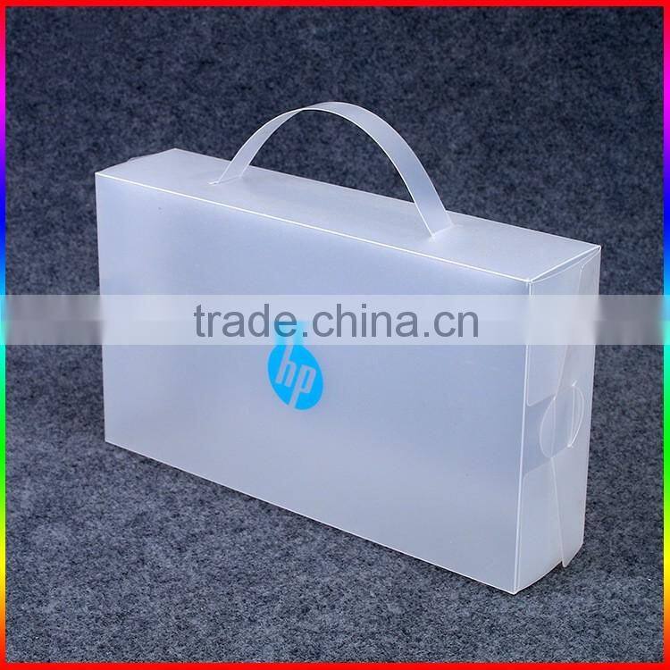 custom red PVC packaging box with white printing