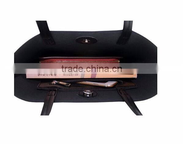 Custom design soft touch tote leather bag handbag