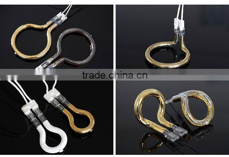 Short wave round infrared heating lamp with gold reflector for plastic welding