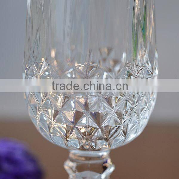 High Quality Clear Tulip Shape Wine Glass with Special Pattern