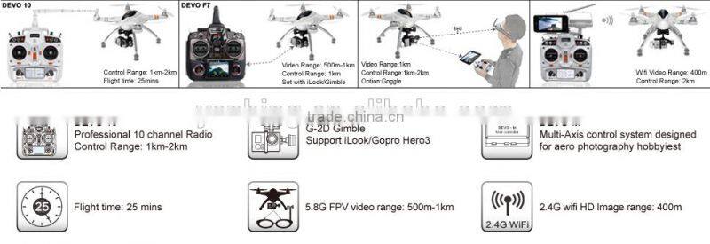 Walkera QR X350Pro 5.8GHz GPS RC FPV quadcopter drone with 6CH DEVO F7 Transmitter with HD camera