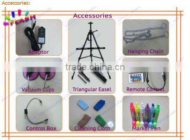 2015 New products acrylic led writing board with remote control