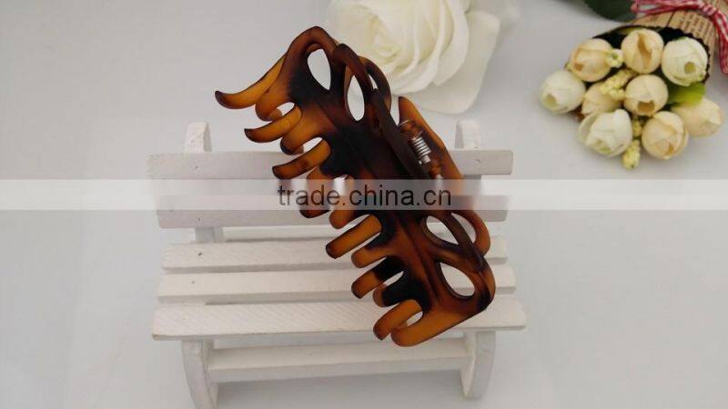 Brown plastic jaw clip tortoise shell acrylic hair clamp 9 cm