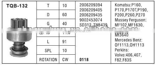 zhongzhen starter drive Komatsu