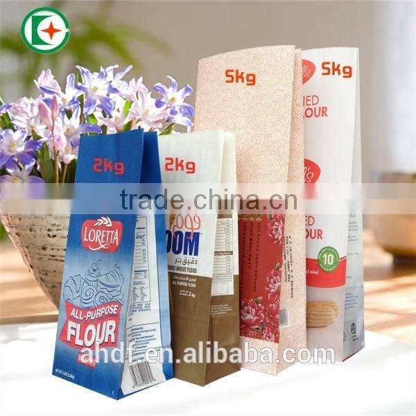 glossy printed white flour packaging paper bag wholesale