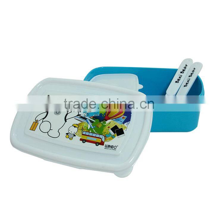 Custom Lunch Box Plastic with fork and spoon and inner box