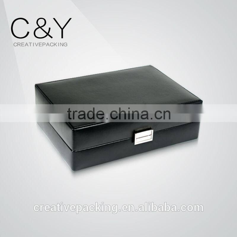 Antique briefcase style leather glass gift box for wholesales