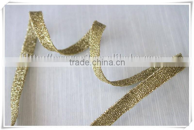 2016 New Arrival 1cm gold nylon tape polyester cord strapping for decoration