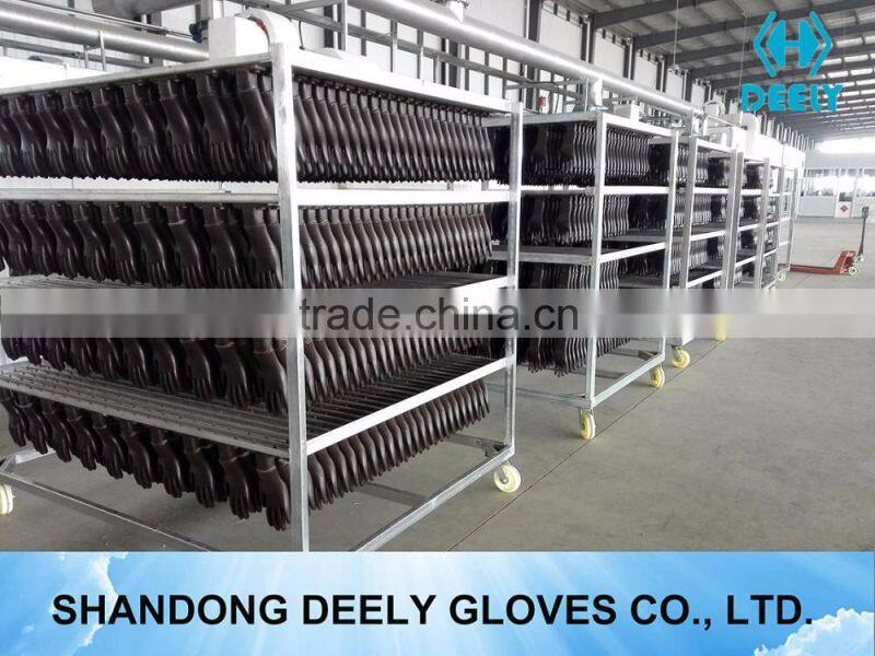 13 gauge Red polyester liner with black nitrile safety working gloves