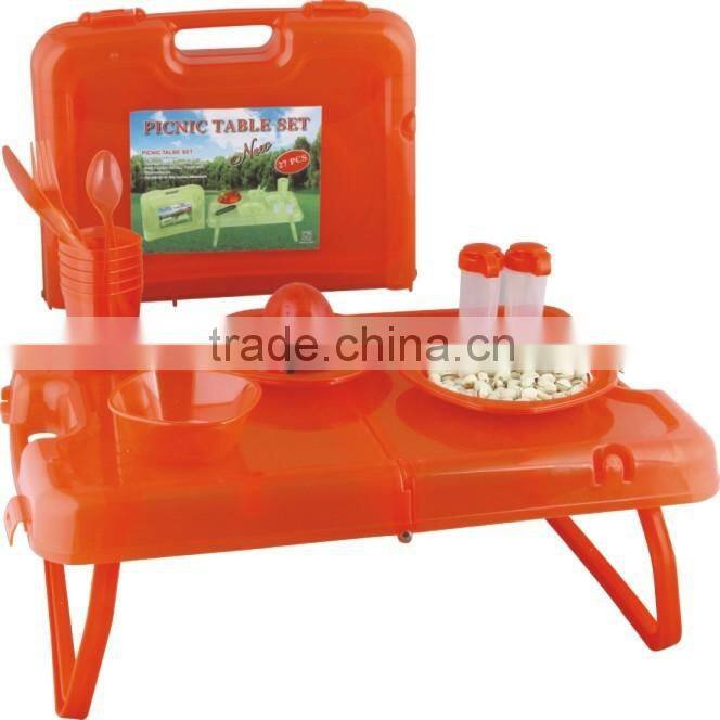 27pcs Portable Plastic Picnic Plate Set