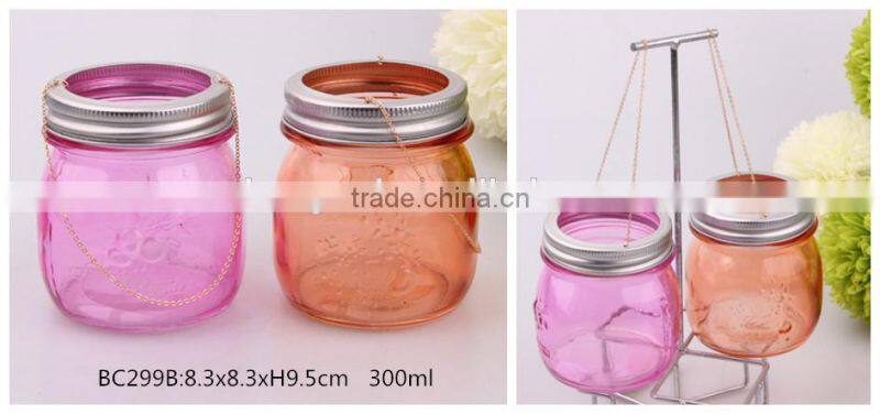 300ml 500ml glass mason jar with sprayed color