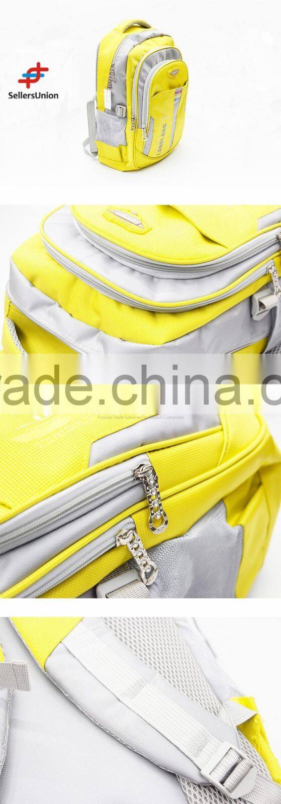 No.1 yiwu exporting commission agent wanted Yellow&Grey Sport Backpack