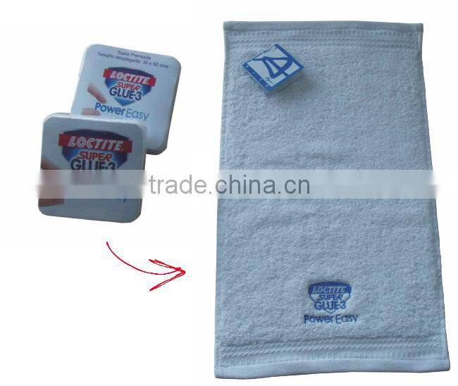 100% Cotton Compressed Magic Promotional Bath Beach Towel For Travel