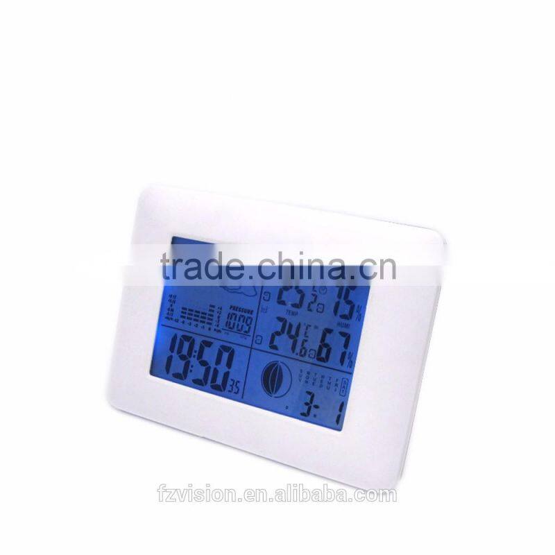 Digital weather station table clock with 2 Remote Sensors/Wireless weather station clock