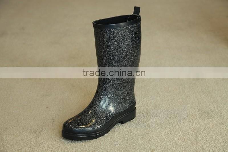 2017 Ladies New Design Blue Rubber Rain Boots