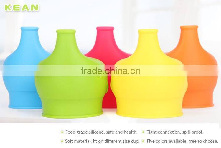 Kid product colorful leakproof food grade silicone sippy cup lid