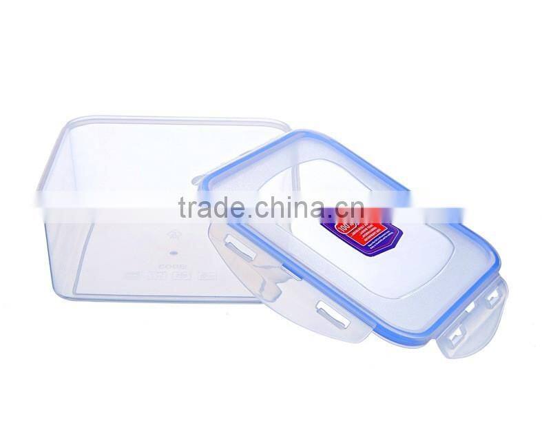 Clear Square Plastic Microwave Food Storage Container with lock lid