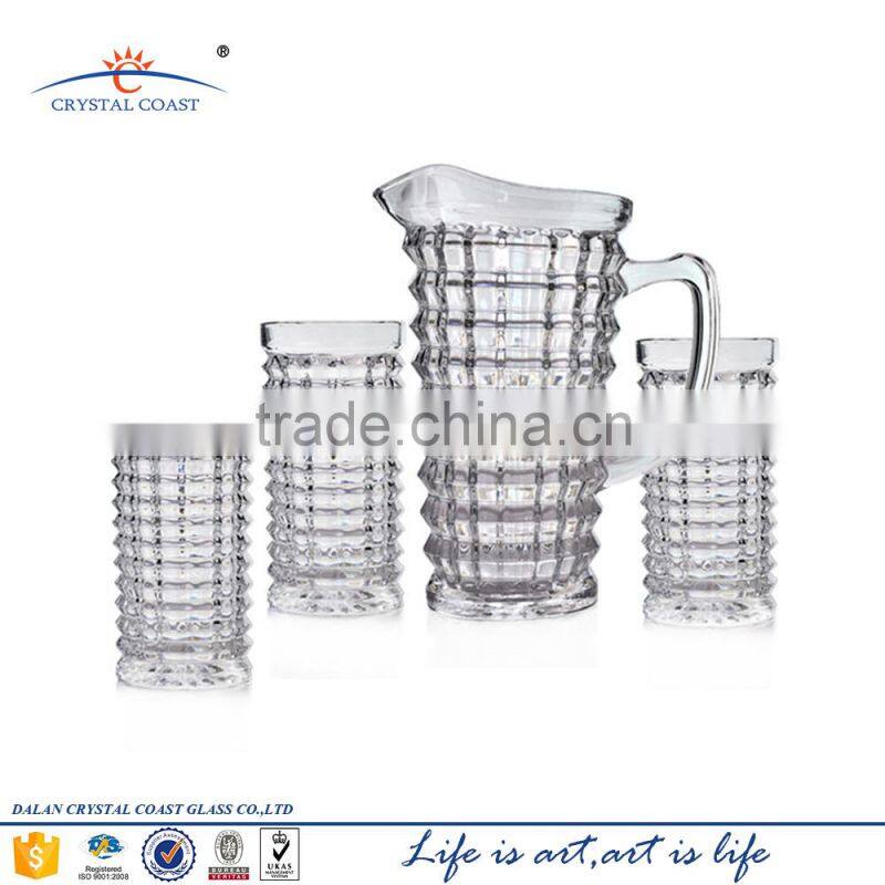 1pitcher 6 glasses Crystal Water Jug Water Drinking Jar Glass Pitcher