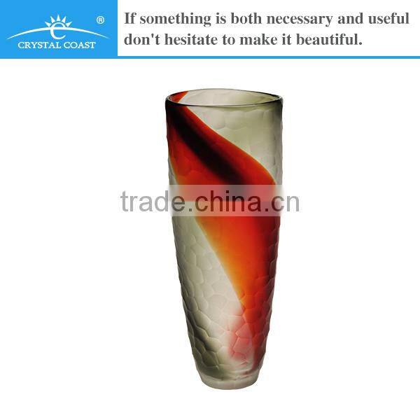 promotion stock simple and elegant large antique mosaic glass flower vase bases for flower arrangements