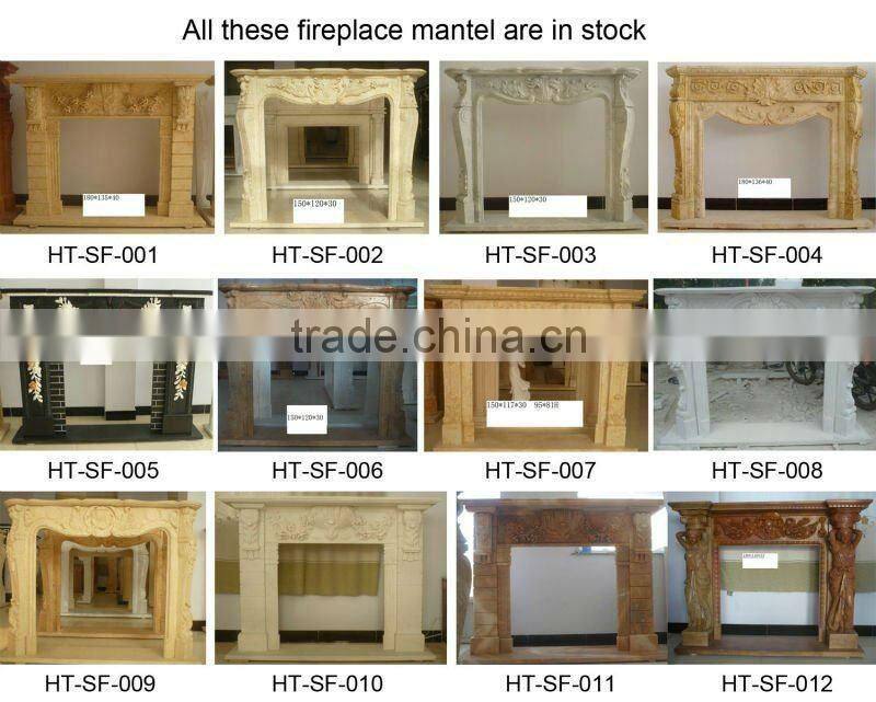 Artificial White Marble Fireplace Surround With Child Statue