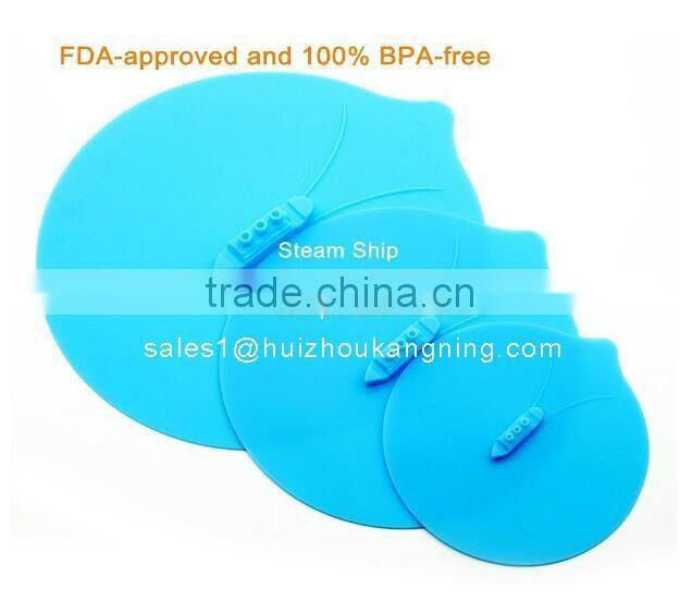 Steam Ship Silicone Suction and Food Cover Lid/Splatter Guard