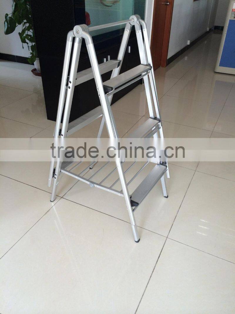 Vivinature aluminum multipurpose clothe rack with 3 steps ladder