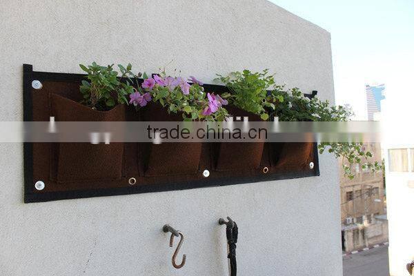 Brown Vertical Garden Pocket Planters,Vertical Garden Grow Bags,Hanging Plant Bags