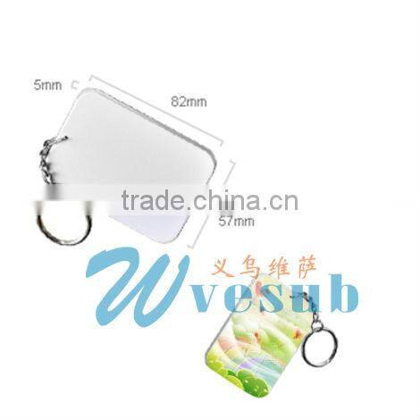 Fashion sublimation keychain custom rfid key fob waterproof ring epoxy