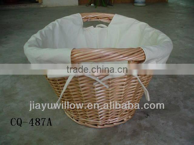 WILLOW WICKER LAUNDRY BASKET WITH HANDLES NATURAL COLOR LAUNDRY BASKET