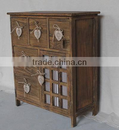 2014 Antique FSCstorage wooden cabinet with drawer for living room