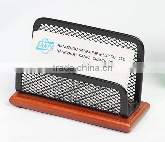 2016 Customized Wooden Metal Business Name Card Holder