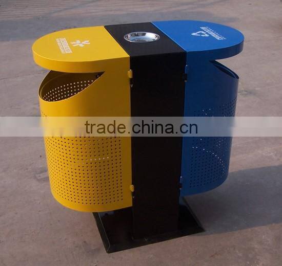 Arlau Metal Steel recycling bin 2 compartments