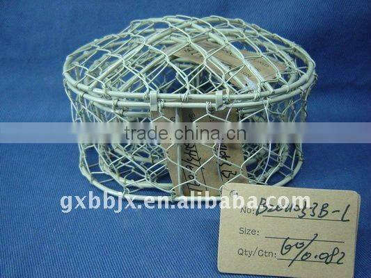 Egg shaped creamywhite wire gift box set of three