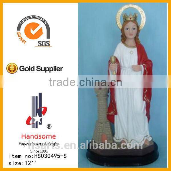 12"Resin religious items christian gift st. barbara figurine