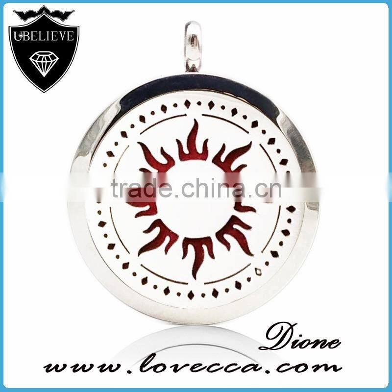 DIY custom 316L stainless steel aromatherapy locket pendant