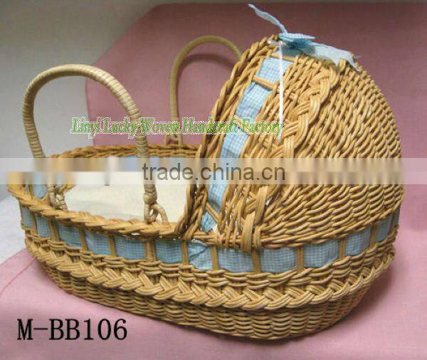 handmade wicker baby sleeping basket & baby bassinet with handles