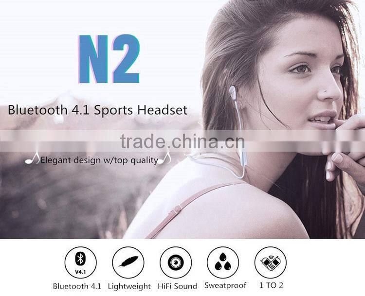 Bluedio N2 Bluetooth Headset HIFI Sport Stereo Earphones with Mic Headphone Multi-point Handsfree for iPhone Samsung LG HTC New