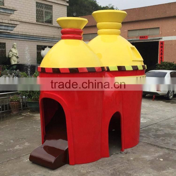 Outdoor fiberglass castle sculpture