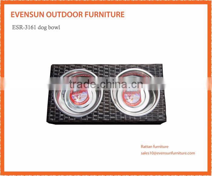 High quality Rattan pet products Rattan engraved dog bowls
