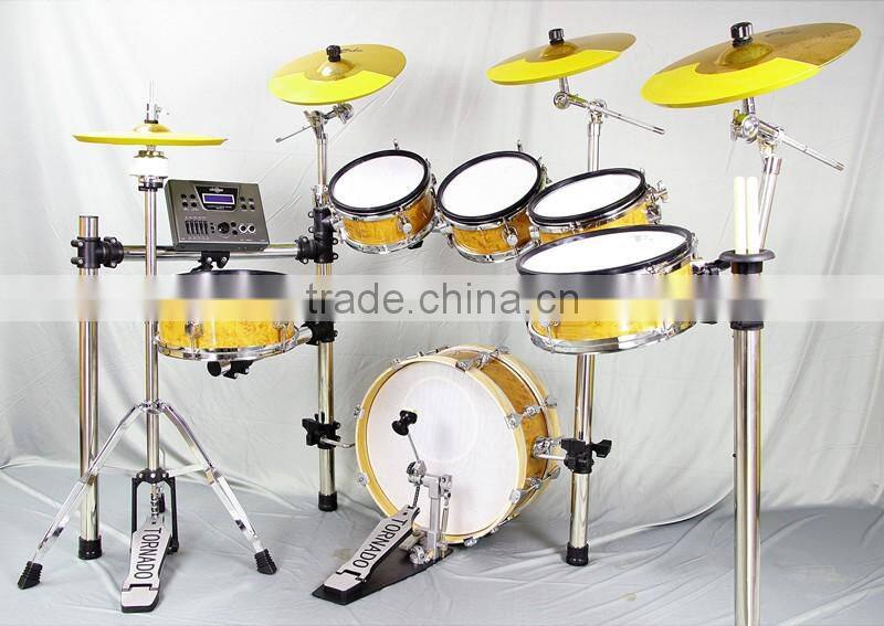 6 pc wooden chamber pvc cover electronic drum kits