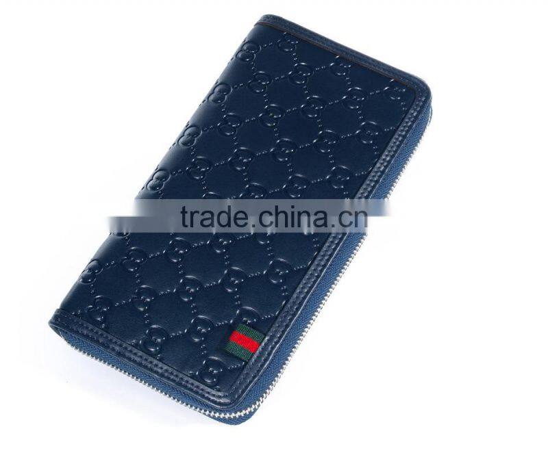 Girl genuine leather wallet zipped money pocket/bag with card slots