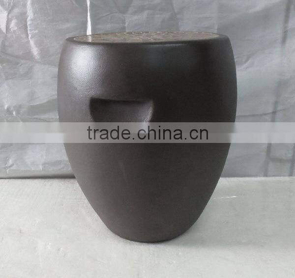 Fiberglass clay mosaic drum stool