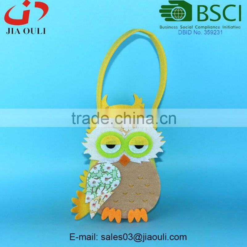 BSCI Audit factory new design easter decoration non-woven fabric house basket, easter cheap decorative baskets