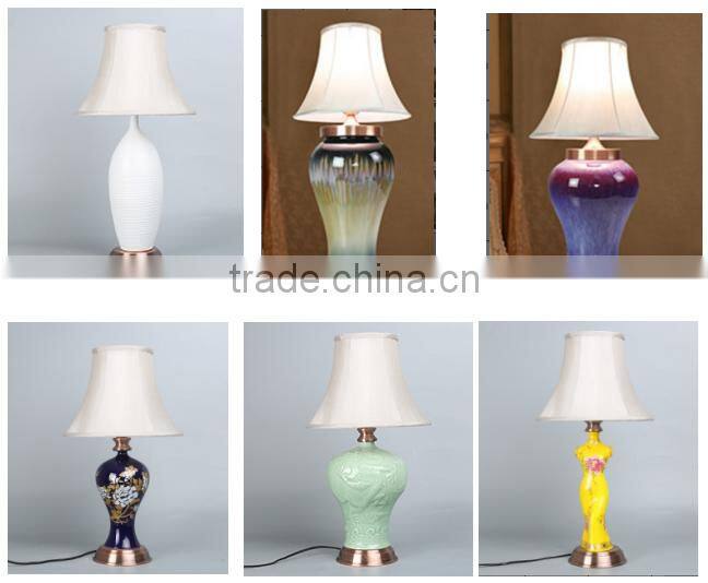 Yellow color chinese porcelain table lamp