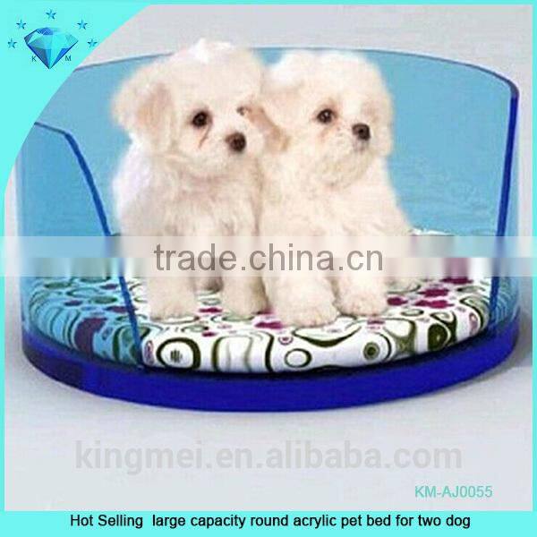 Hot Selling large capacity round acrylic pet bed for two dog