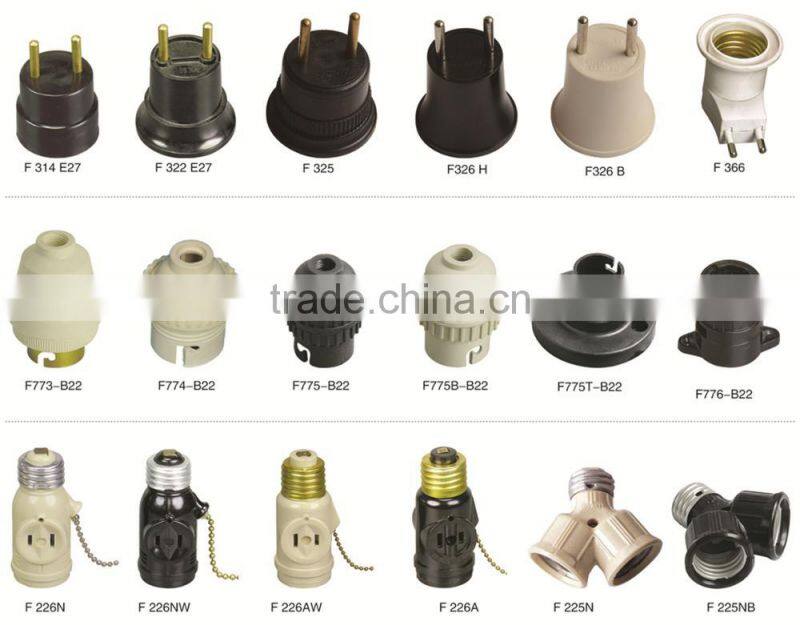 E27 lamp socket with switch / European standard plugs with lampholder